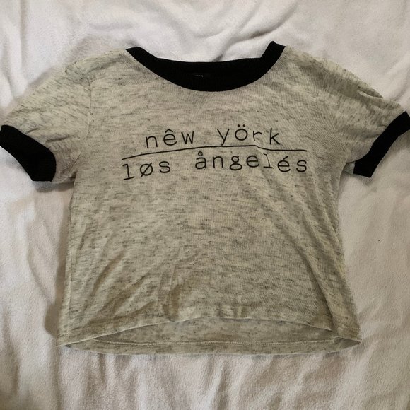 Forever 21 Cropped Graphic Tee - Picture 1 of 4